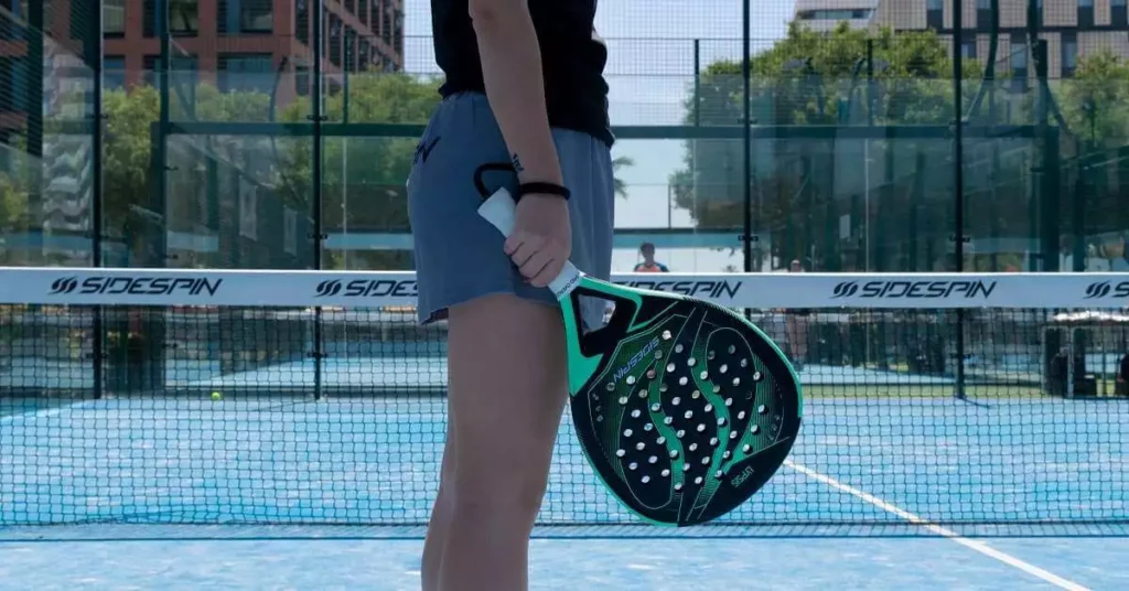 padel tennis player with racket