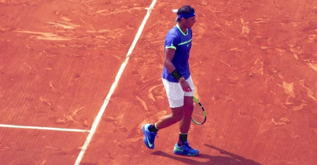 Rafael Nadal on clay court